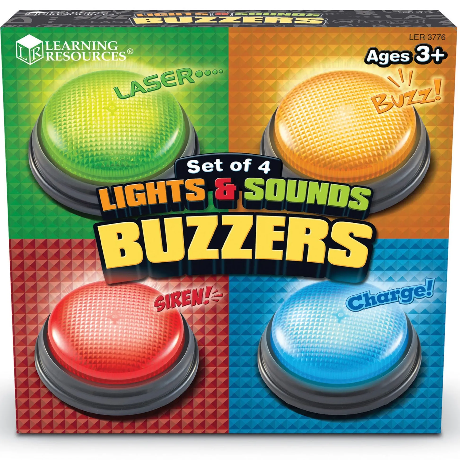 Educators Resource Learning Resources Lights and Sounds Answer Buzzers - Interactive Set of 4* Preschool Education Toys & Activities