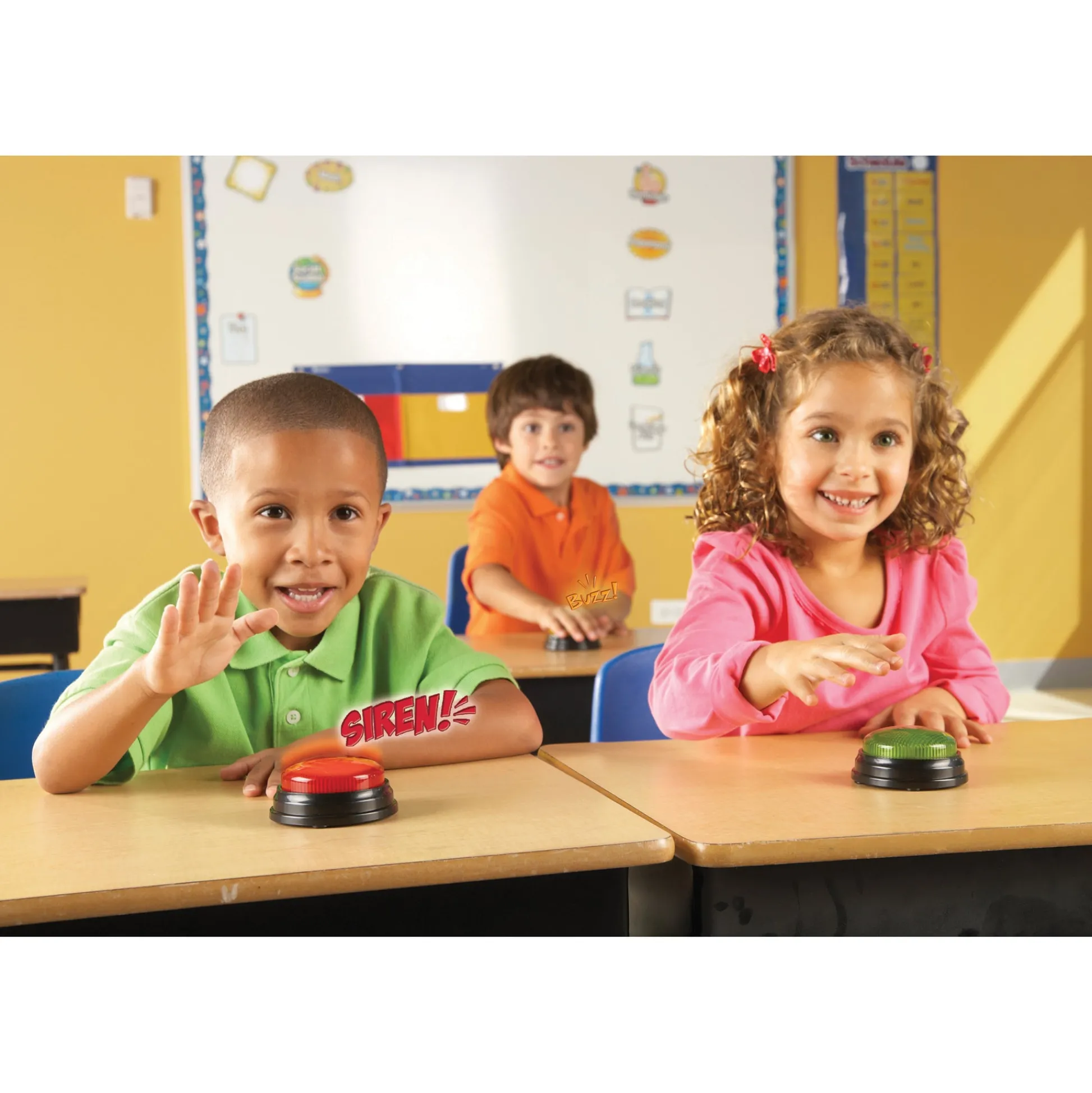 Educators Resource Learning Resources Lights and Sounds Answer Buzzers - Interactive Set of 4* Preschool Education Toys & Activities
