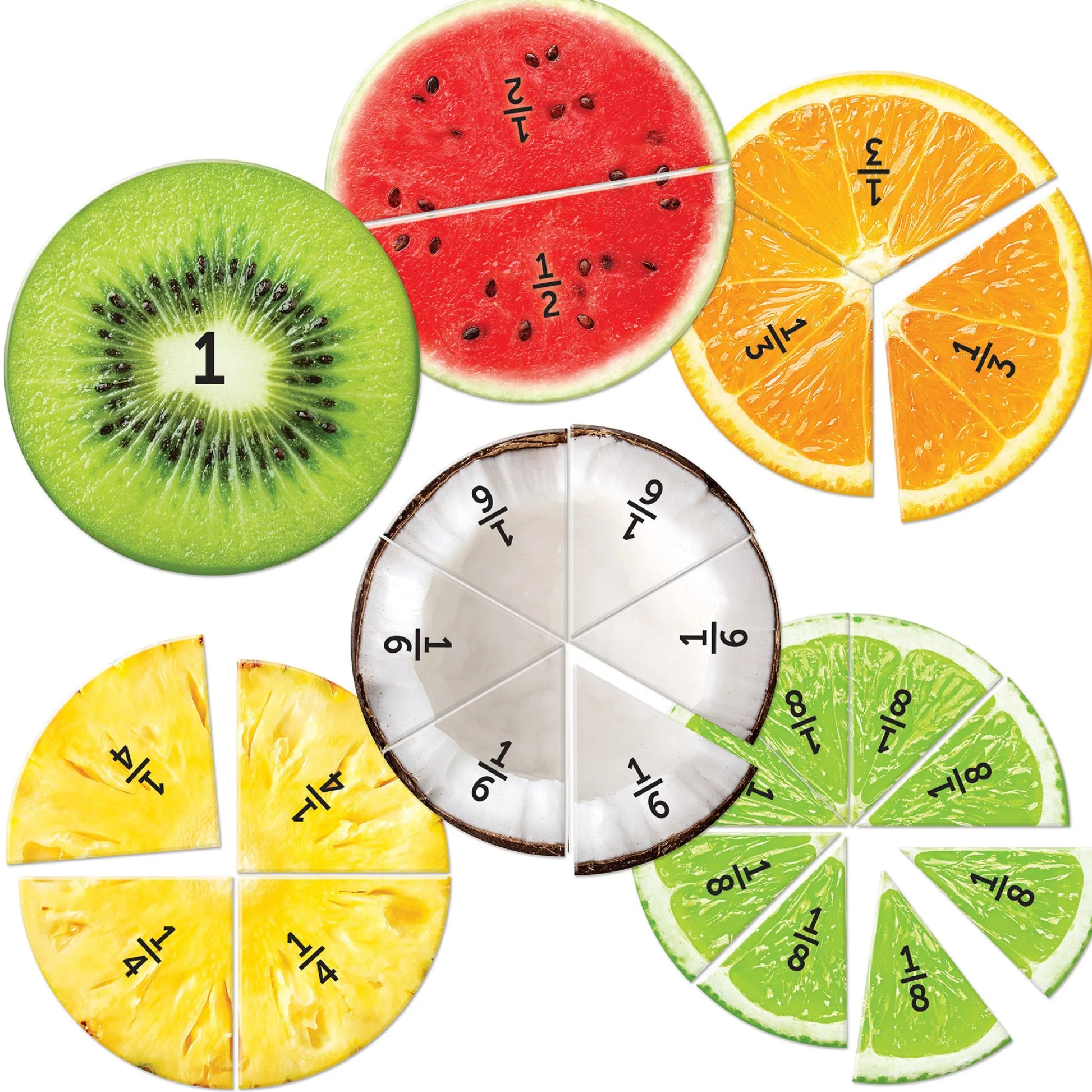 Educators Resource Learning Resources Magnetic Fruit Fractions - Educational Math Toy* Math Toys|Math, Counting & Time