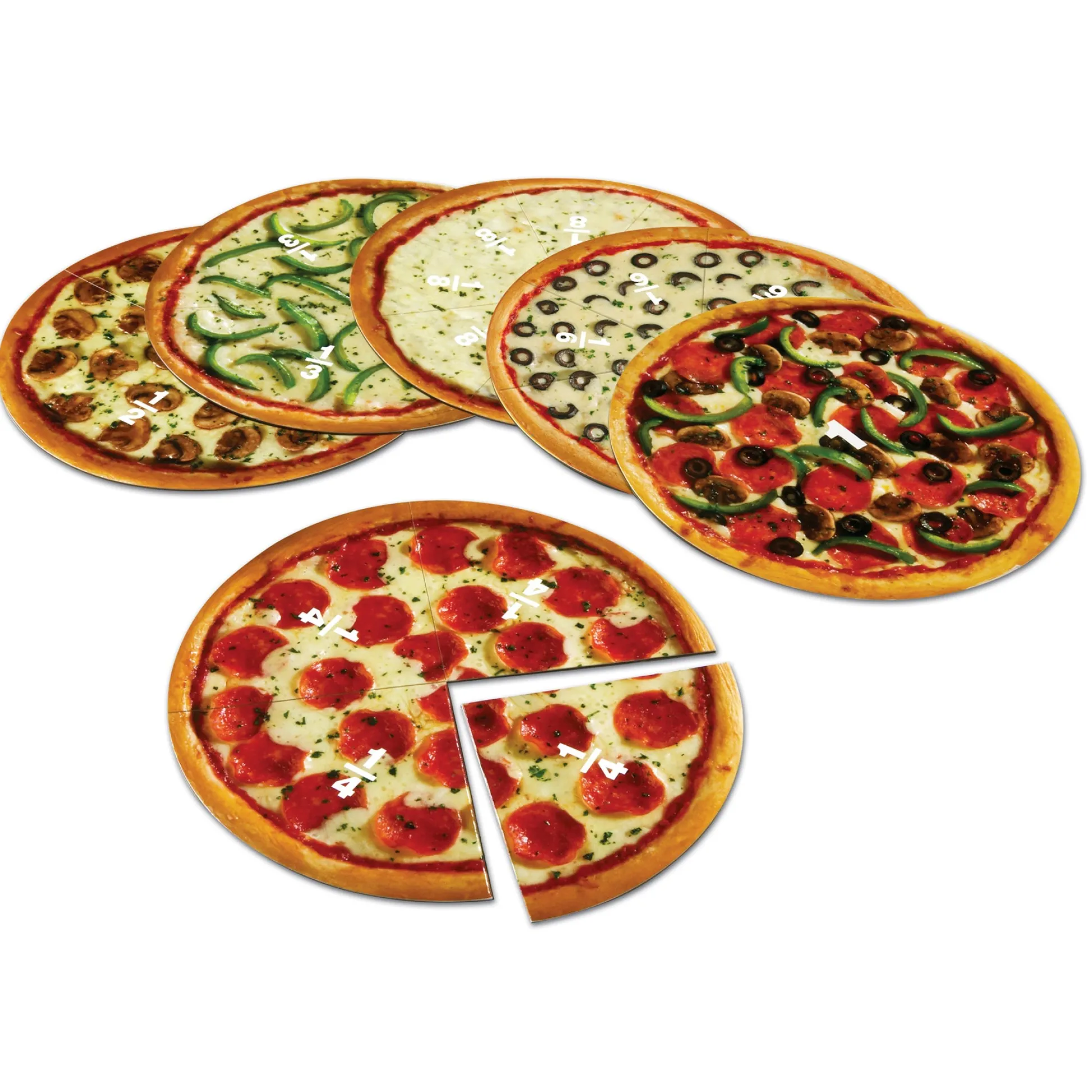 Educators Resource Learning Resources Magnetic Pizza Fraction Set - Colorful Educational Toy* Math Toys|Math, Counting & Time