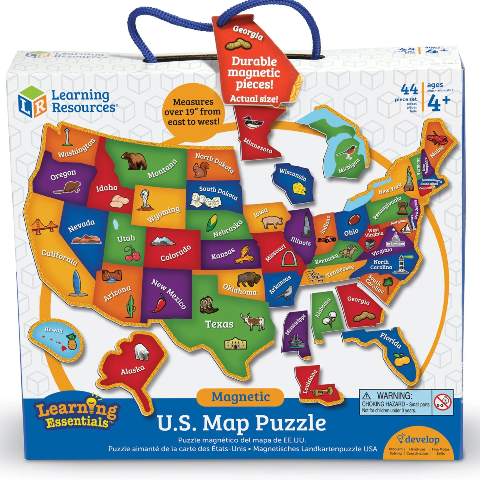 Educators Resource Learning Resources Magnetic U.S. Map Puzzle - Interactive Geography Fun* Puzzles