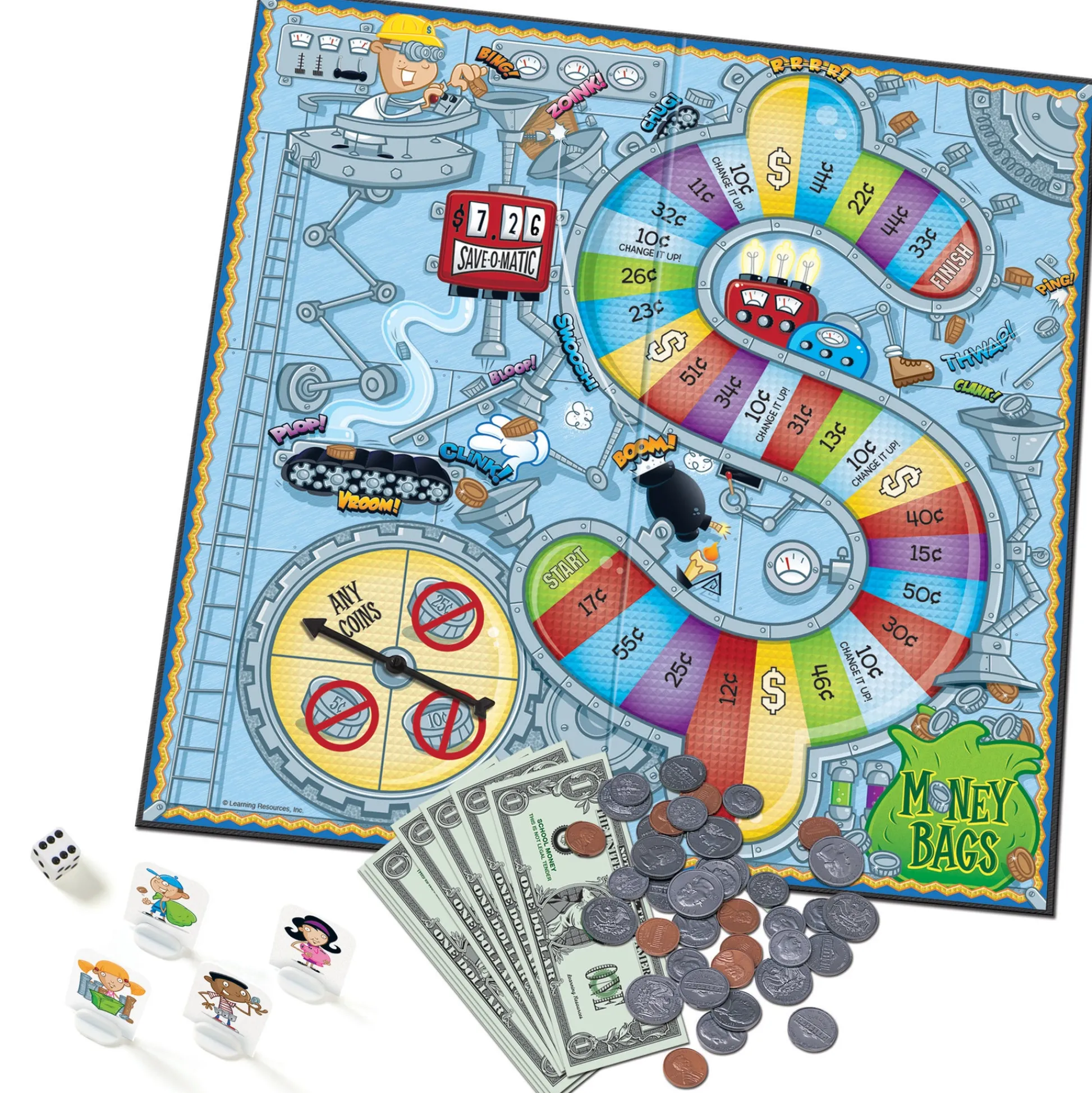 Educators Resource Learning Resources Money Bags Coin Value Game - Educational Play Set* Role-Playing Games|Board Games