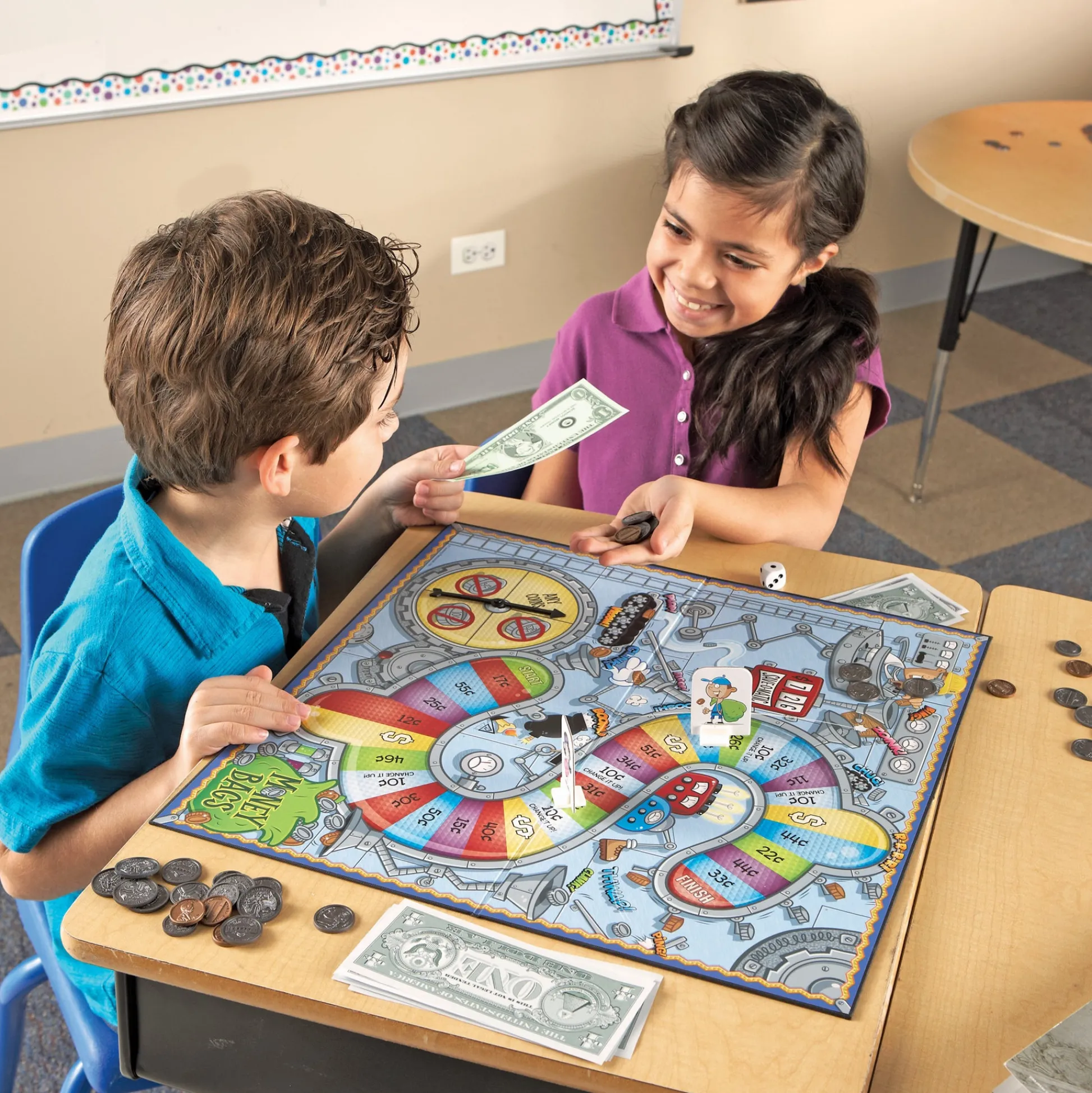 Educators Resource Learning Resources Money Bags Coin Value Game - Educational Play Set* Role-Playing Games|Board Games