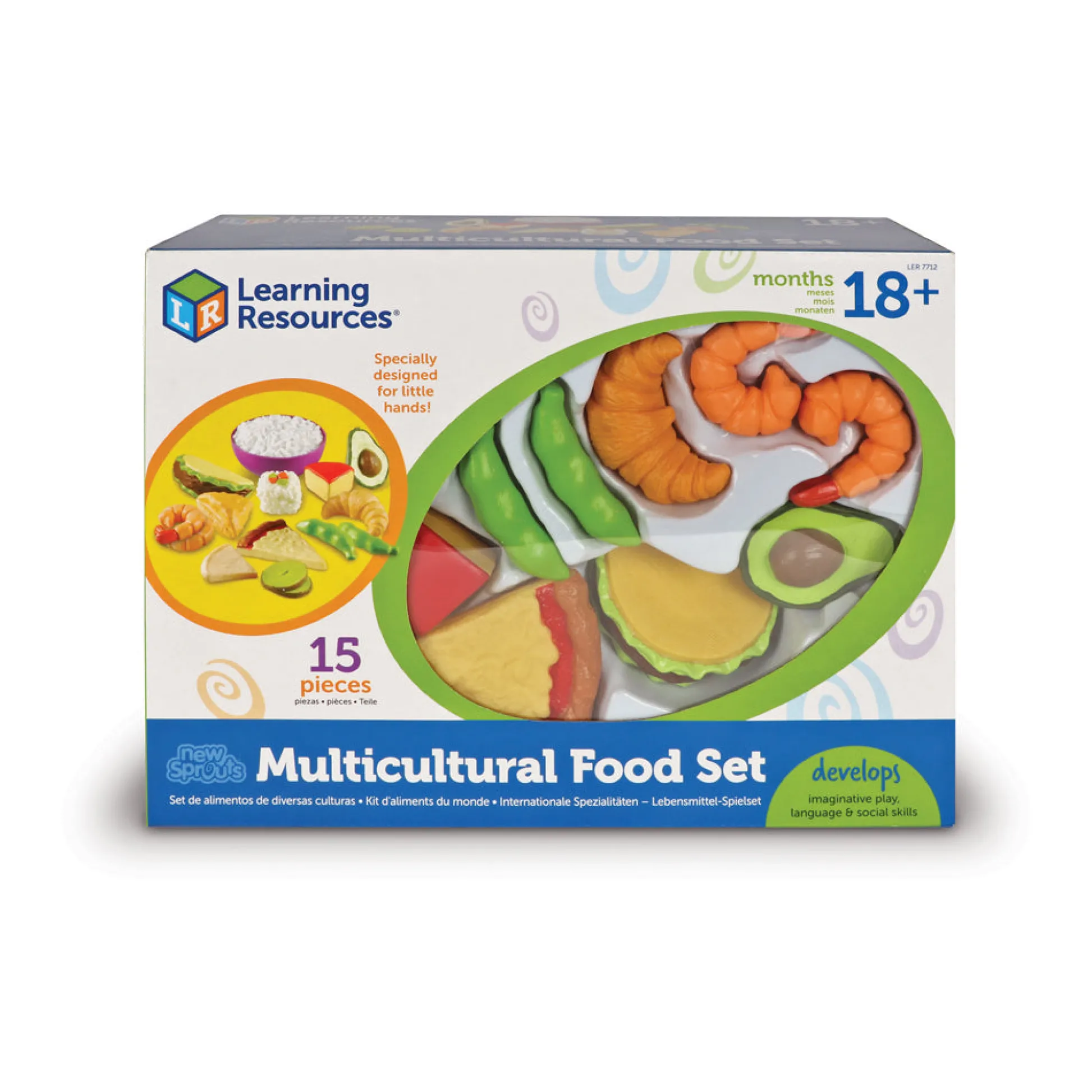 AreYouGame Learning Resources New Sprouts 15-Piece Multicultural Food Play Set* Kitchens & Play Food|Social & Emotional Skills