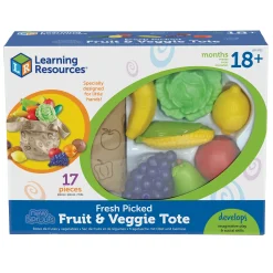 Educators Resource Learning Resources 17pc Fresh Picked Fruit & Veggie Tote* Kitchens & Play Food|Dress Up