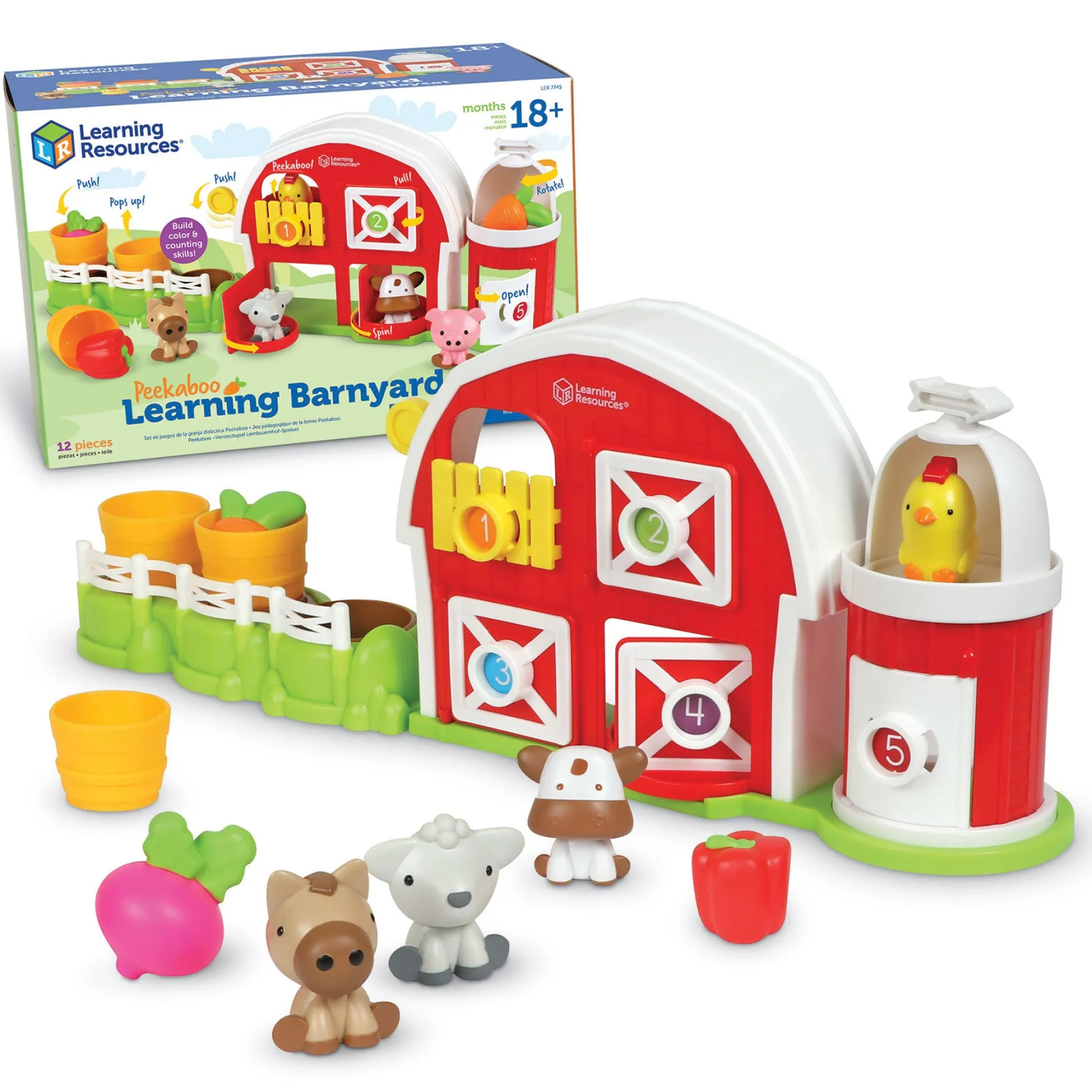 Educators Resource Learning Resources Peekaboo Learning Barn Play Set* Preschool Figures & Playsets|Preschool Education Toys & Activities