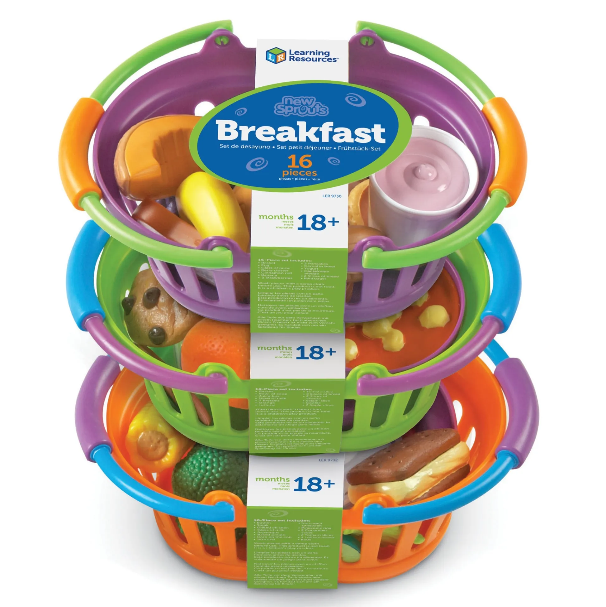 Educators Resource Learning Resources 50-Piece New Sprouts Meals Set - Durable Plastic* Kitchens & Play Food|Dress Up