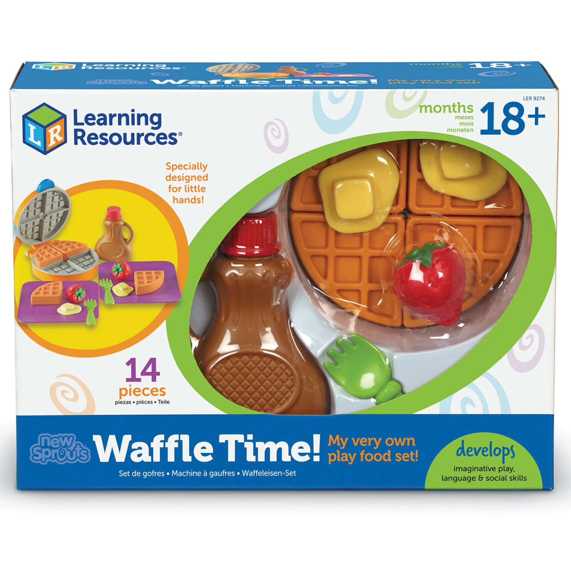Educators Resource Learning Resources 14-Piece Waffle Time Playset* Kitchens & Play Food|Dress Up