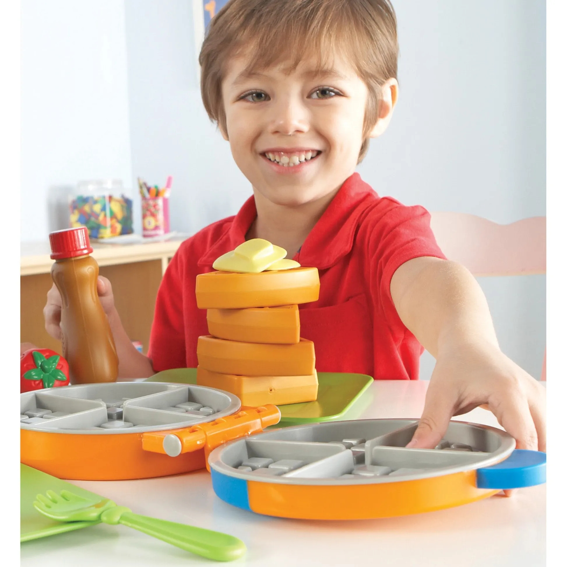 Educators Resource Learning Resources 14-Piece Waffle Time Playset* Kitchens & Play Food|Dress Up