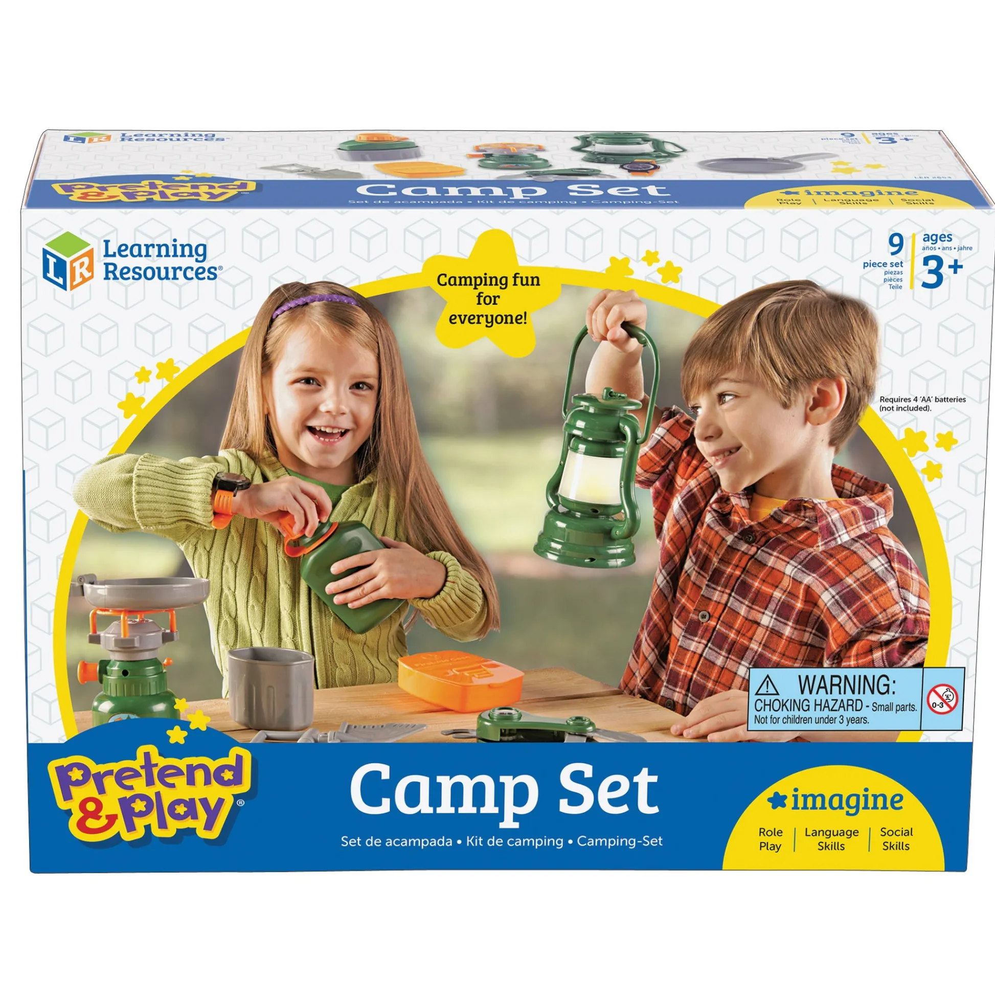 Educators Resource Learning Resources 9-Piece Pretend & Play Camp Set - Adventure Kit* Tents, Tunnels & Playhouses|Dress Up