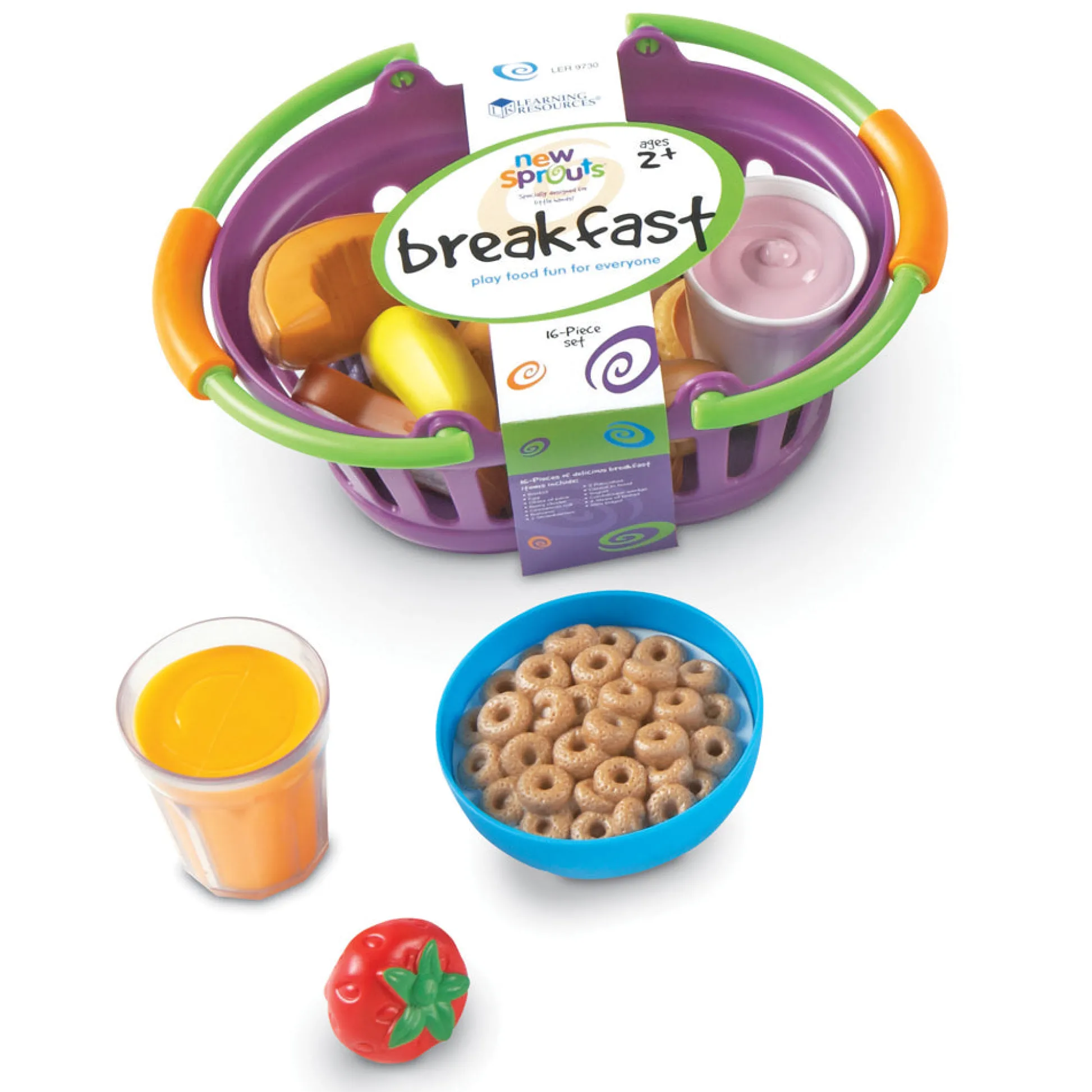AreYouGame Learning Resources 18-Piece New Sprouts Breakfast Basket* Kitchens & Play Food|Social & Emotional Skills