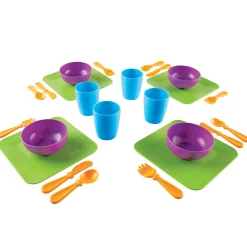 Educators Resource Learning Resources 24-Piece New Sprouts Serve it! Dish Set* Kitchens & Play Food|Dress Up