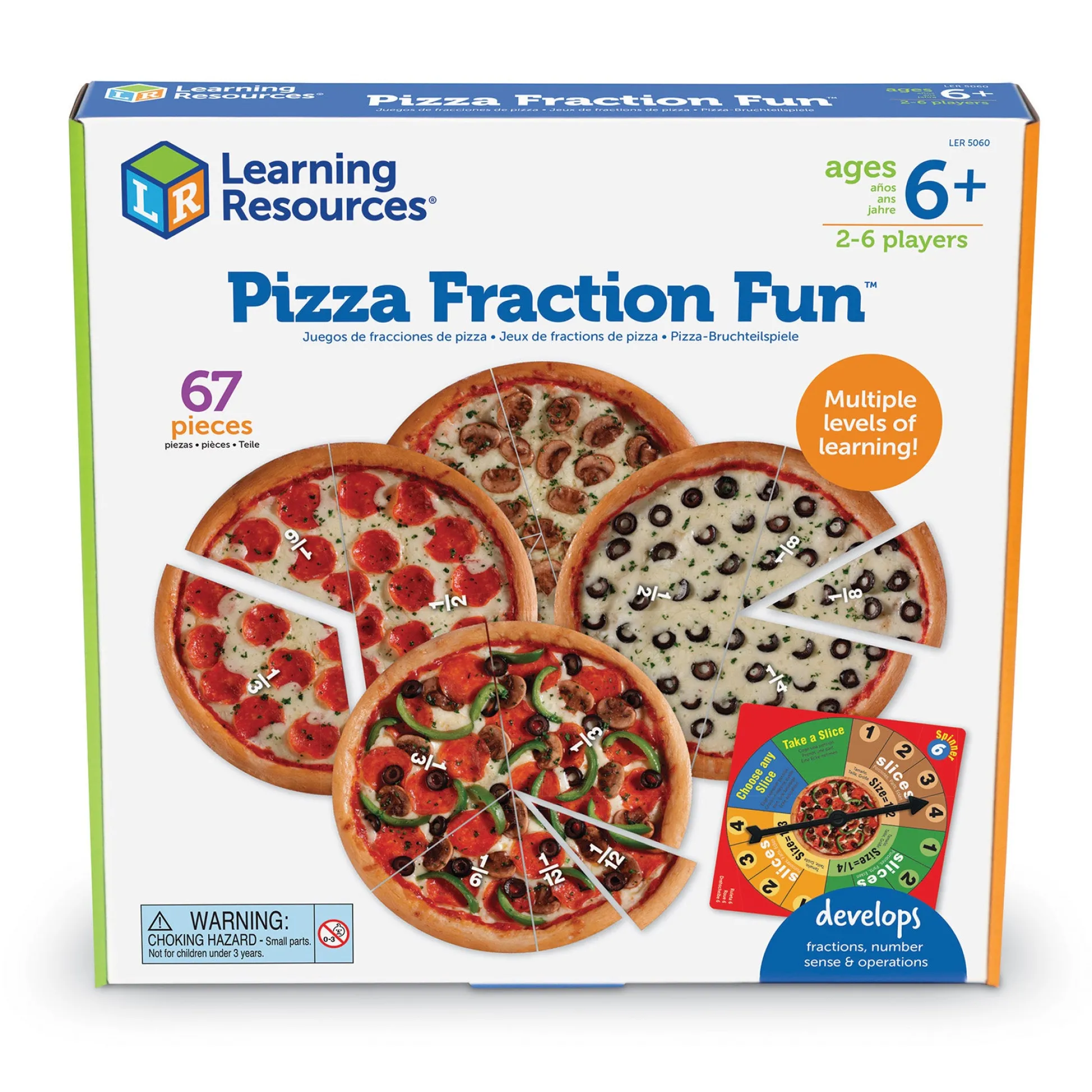 Educators Resource Learning Resources Pizza Fraction Fun Game - Math & Learning Toy* Role-Playing Games|Board Games