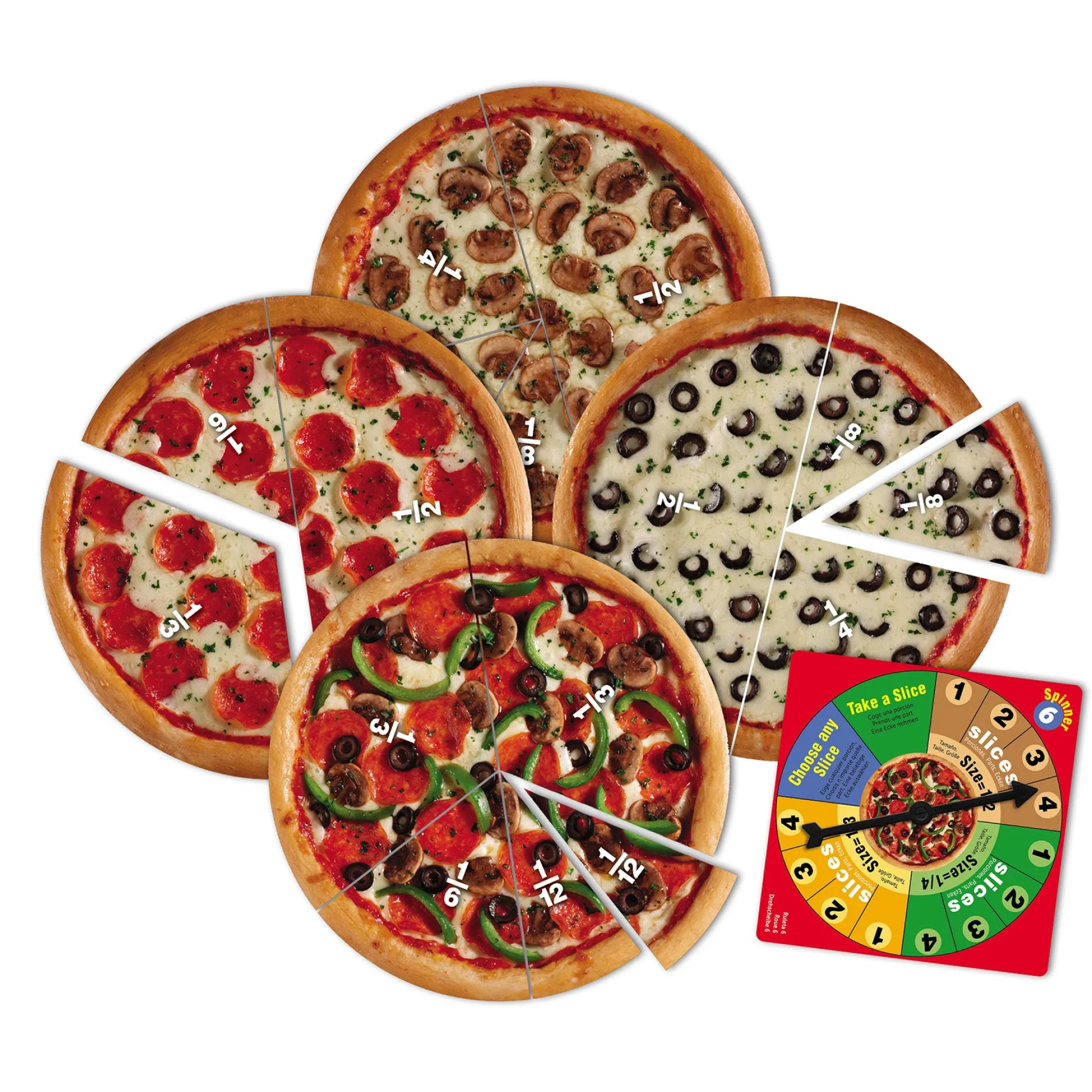 Educators Resource Learning Resources Pizza Fraction Fun Game - Math & Learning Toy* Role-Playing Games|Board Games