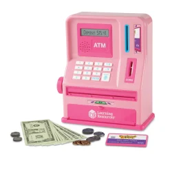 Educators Resource Learning Resources Pretend and Play Teaching ATM Bank, Flamingo Pink* Preschool Education Toys & Activities