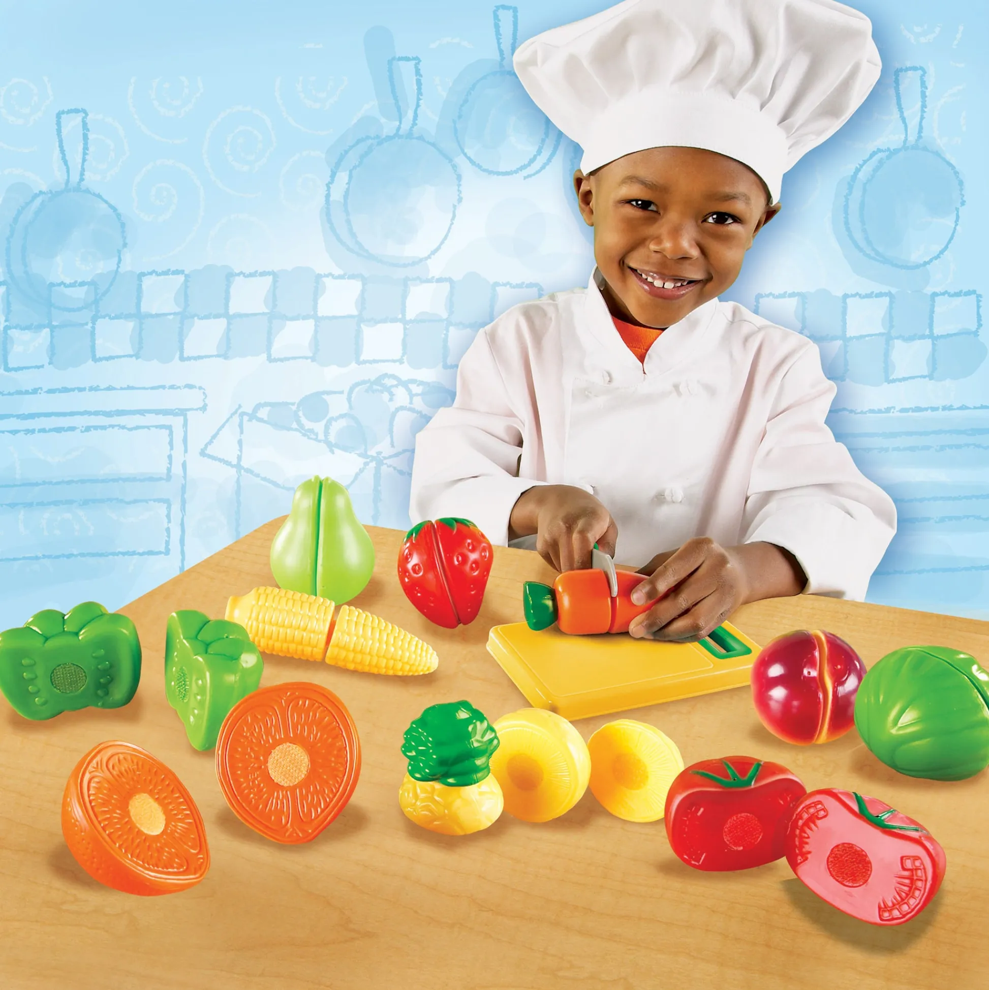 Educators Resource Learning Resources Pretend & Play Sliceable Fruits & Veggies Set* Kitchens & Play Food|Dress Up