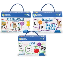Educators Resource Learning Resources Puzzle Cards - Educational Set for Kids - 71 Pieces* Puzzles