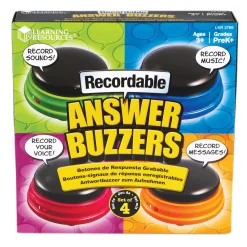 Educators Resource Learning Resources Recordable Answer Buzzers - Interactive Set of 4* Preschool Education Toys & Activities
