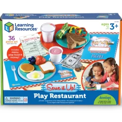 Educators Resource Learning Resources Serve It Up! Play Restaurant - Complete Pretend Playset* Kitchens & Play Food|Social & Emotional Skills
