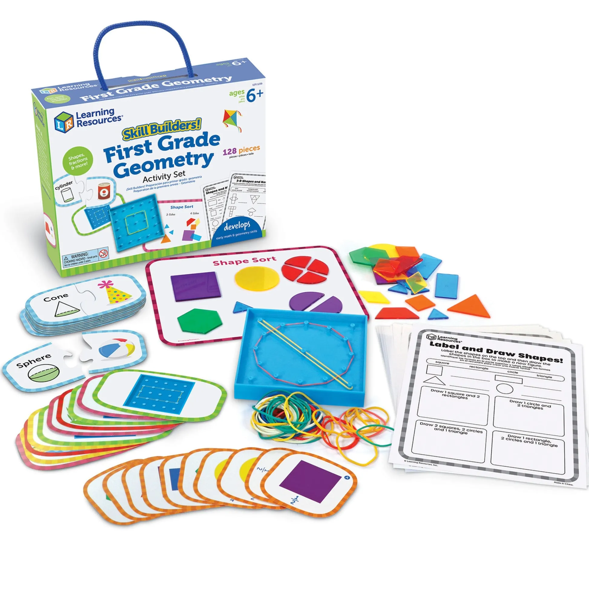Educators Resource Learning Resources Skill Builders! 1st Grade Geometric Shapes - Math Mastery Set* Math Toys|Math, Counting & Time