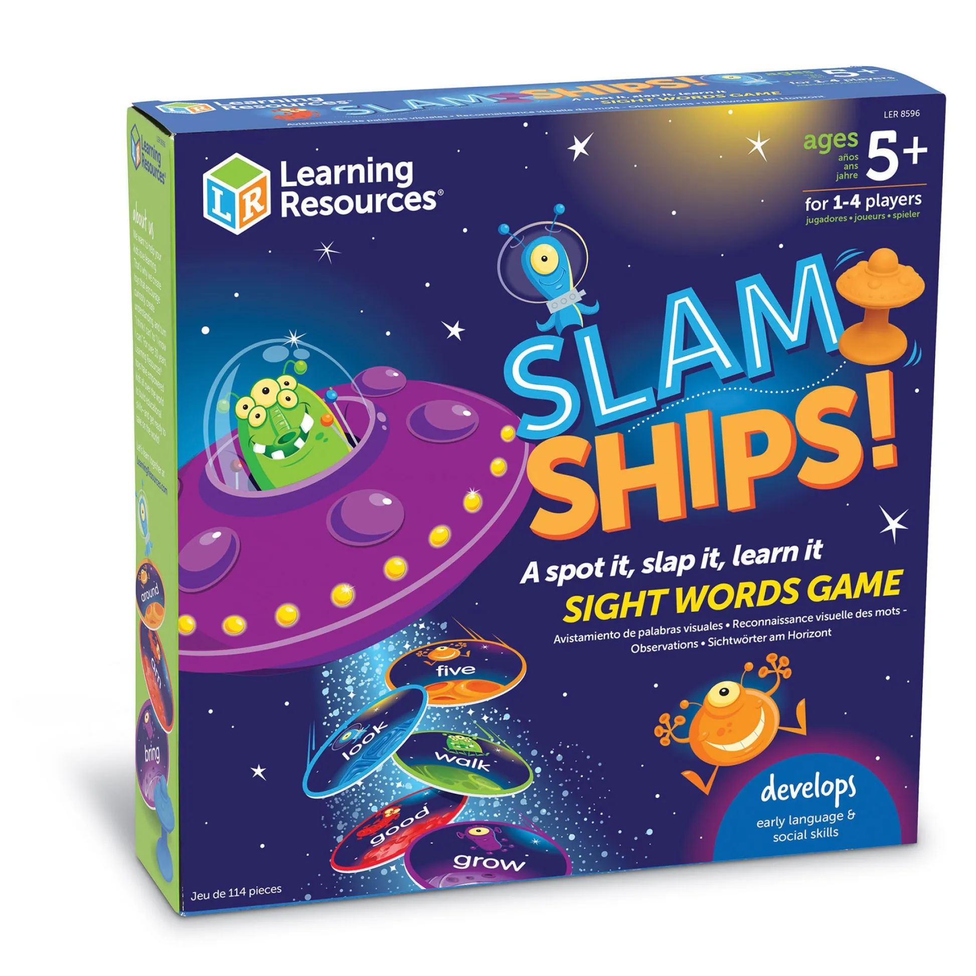 Educators Resource Learning Resources Slam Ships! Sight Words Game - UFO-Themed Educational Toy* Preschool Education Toys & Activities
