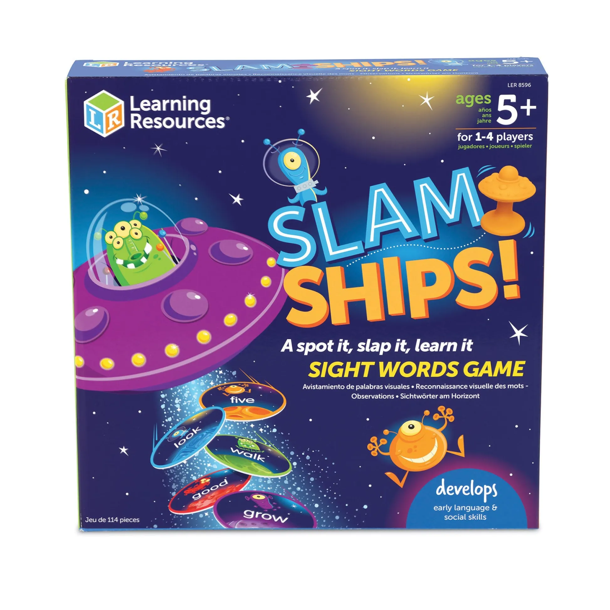 Educators Resource Learning Resources Slam Ships! Sight Words Game - UFO-Themed Educational Toy* Preschool Education Toys & Activities