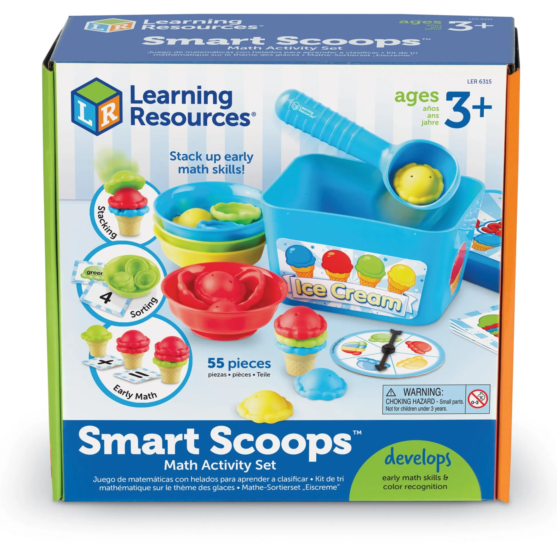 Educators Resource Learning Resources Smart Scoops Math Activity Set - Colorful Ice Cream Theme* Math Toys|Math, Counting & Time