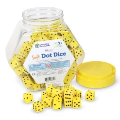 Educators Resource Learning Resources Soft Foam Dot Dice Set - 200 Count - Yellow* Dice, Roll & Write Games