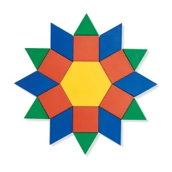 Educators Resource Learning Resources Wooden Pattern Blocks - Colorful Geometric Shapes - 250 Pieces* Wood & Jumbo Blocks
