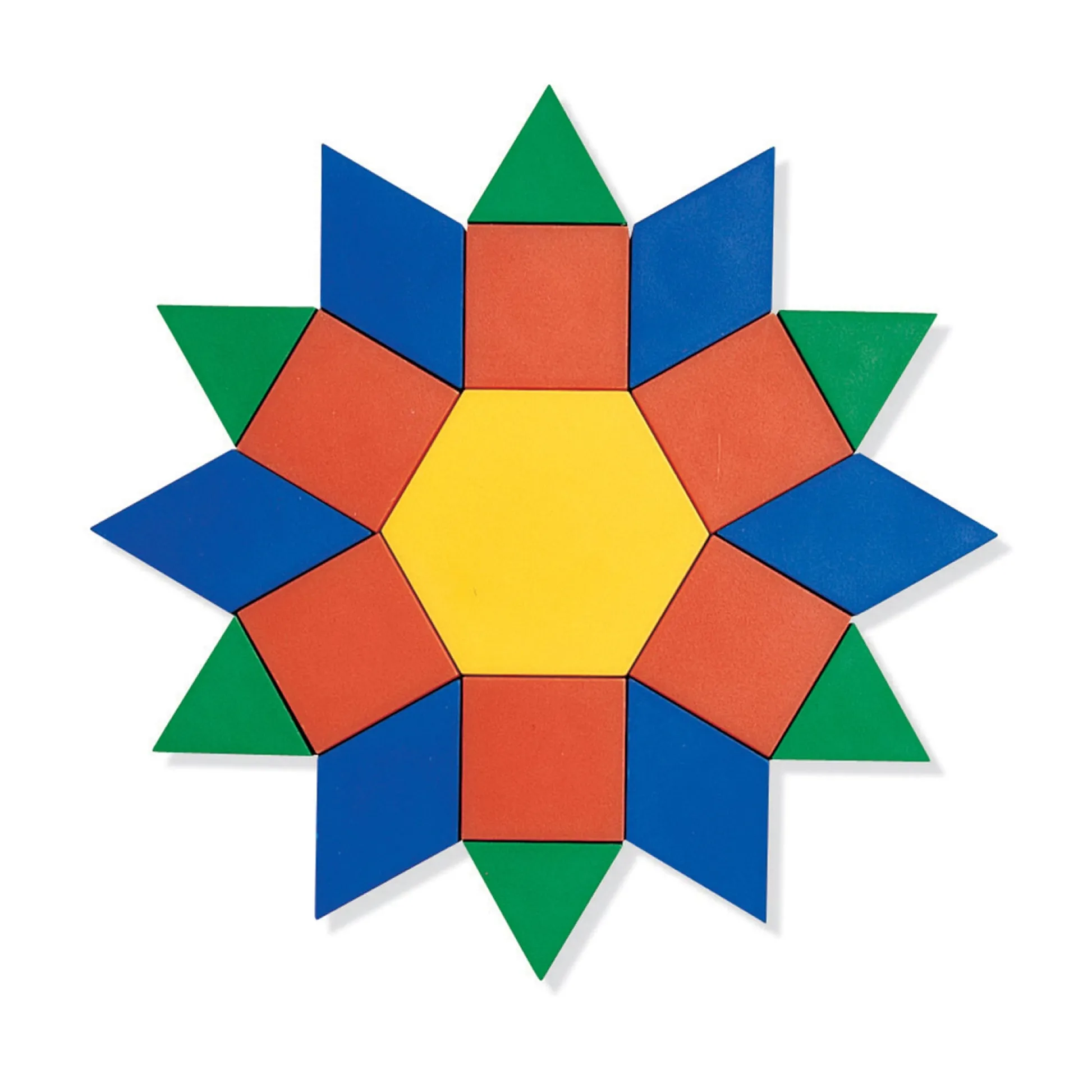 Educators Resource Learning Resources Wooden Pattern Blocks - Colorful Geometric Shapes - 250 Pieces* Wood & Jumbo Blocks