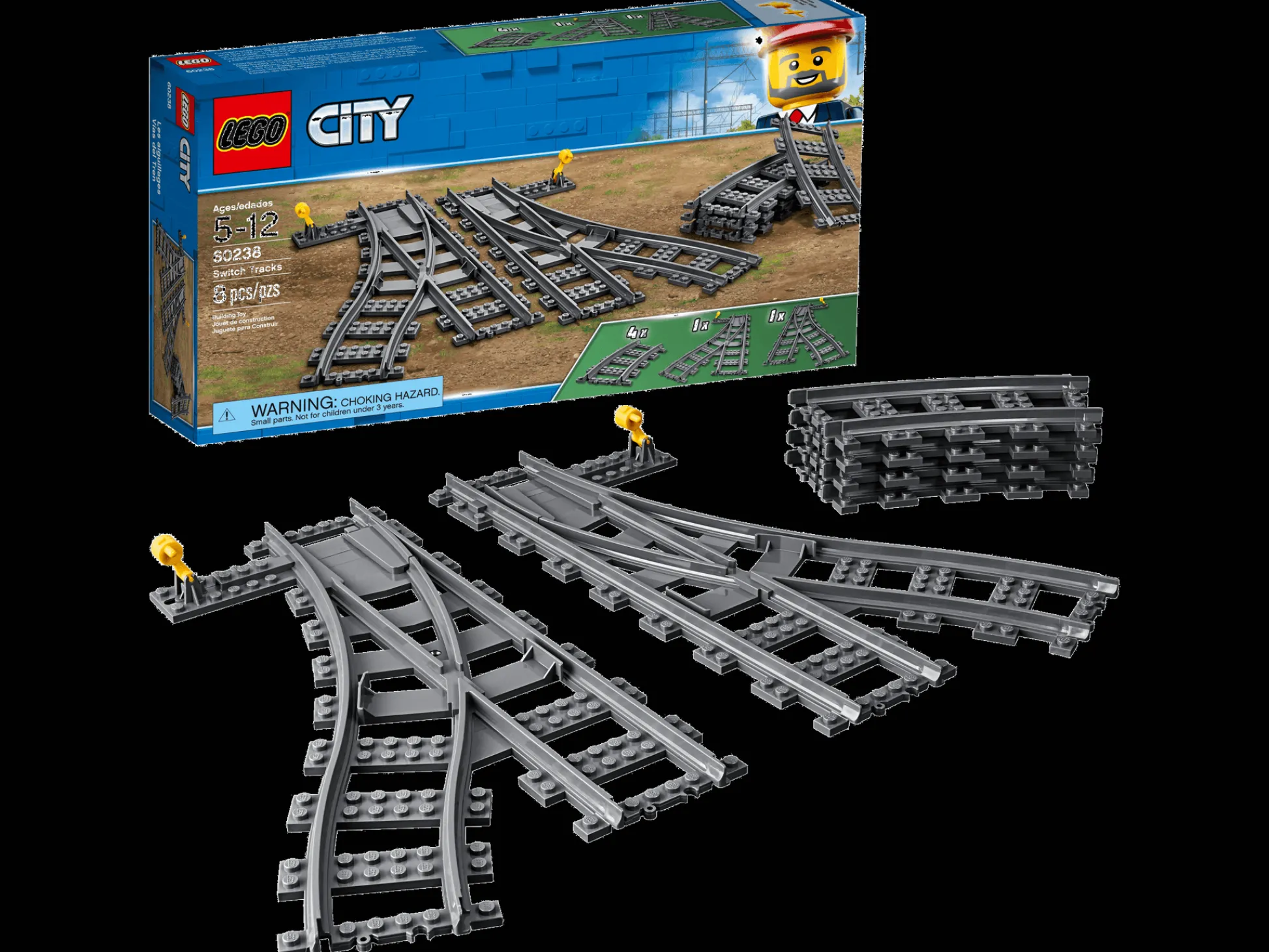 ToyHouse LEGO City Switch Tracks 60238 Expansion Building Kit - 6 Pieces* Lego City|Lego Shop