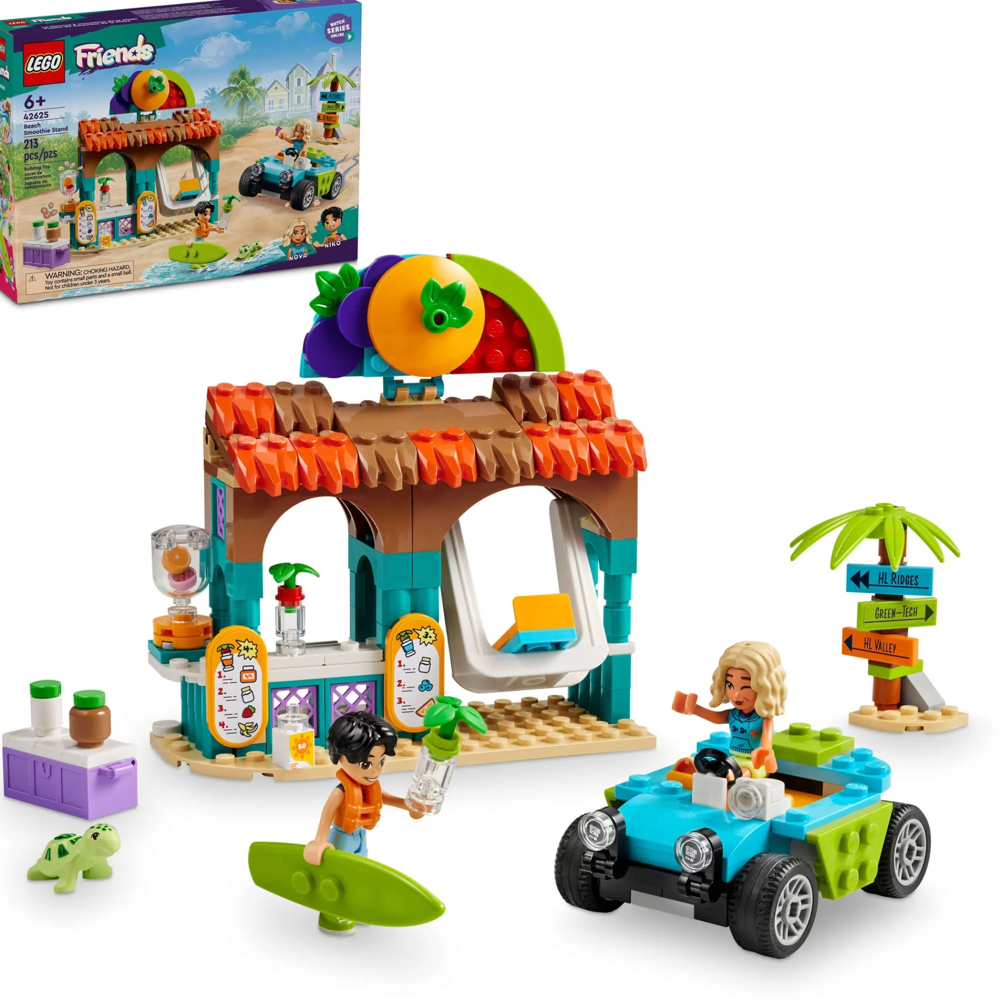 ToyHouse LEGO Friends 213-Piece Beach Smoothie Stand Play Set with Beach Buggy and Swings* Lego Friends|Lego Shop