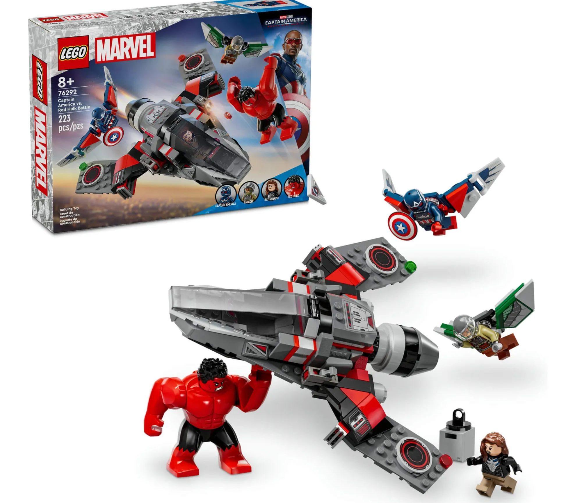 ToyHouse LEGO Marvel 223-Piece Captain America vs. Red Hulk Jet Battle Set* Lego Marvel|Lego Shop