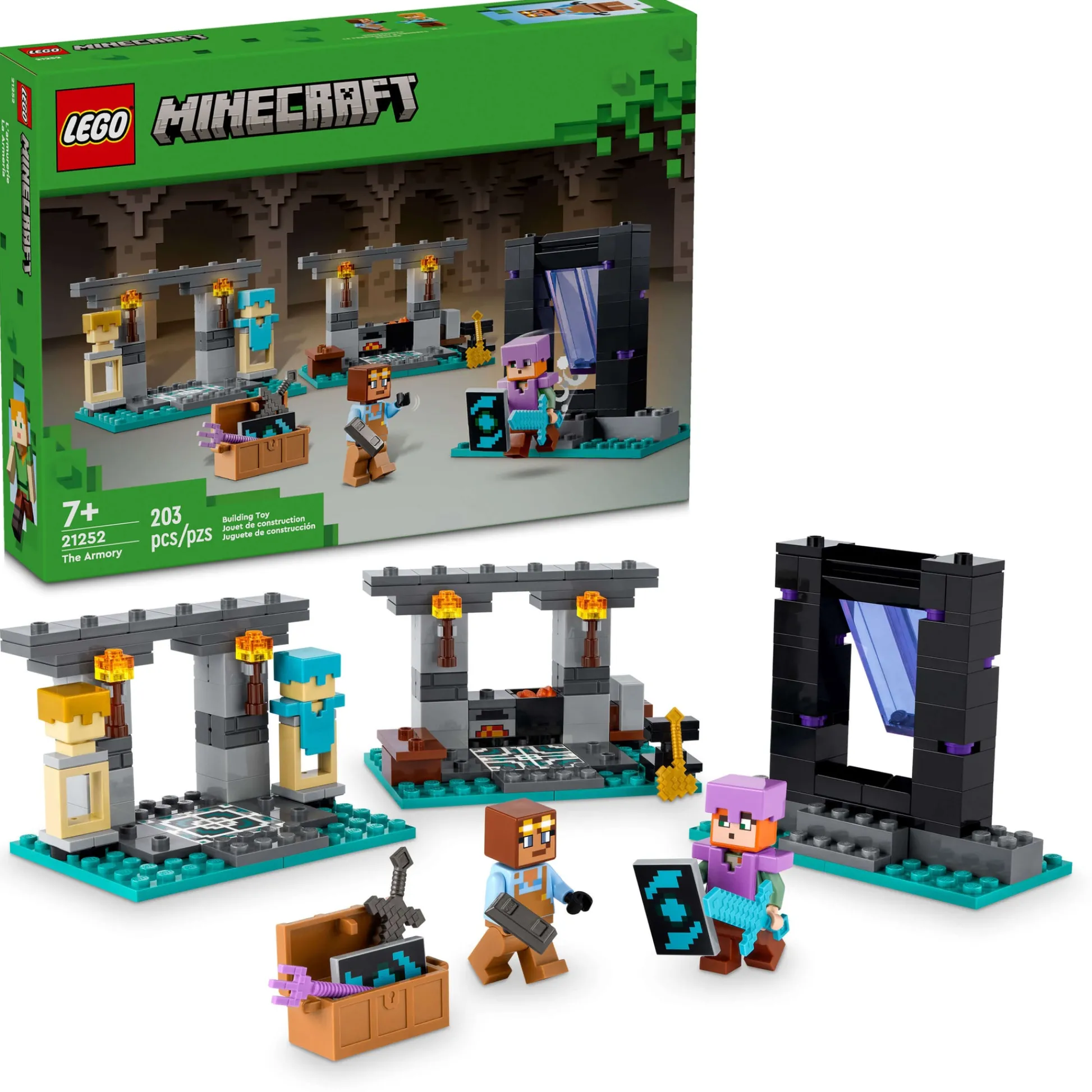 ToyHouse LEGO Minecraft The Armory Building Adventure Set 21252 - 203 Pieces* Lego Shop