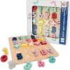 Flat River Group LEO & FRIENDS Colorful Wooden Chunky Number Math Puzzle - 26 Pieces, Learning Toy* Math Toys|Math, Counting & Time