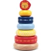 Flat River Group LEO & FRIENDS Lion-Top Wooden Stacking Ring Toy - Colorful* Blocks, Sorting & Stacking Toys