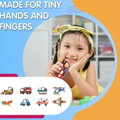 Flat River Group LEO & FRIENDS Magnetic Transportation Playset - Colorful 71-Piece Learning Toy* Preschool Education Toys & Activities|Preschool Vehicles