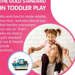 Flat River Group LEO & FRIENDS Magnetic Transportation Playset - Colorful 71-Piece Learning Toy* Preschool Education Toys & Activities|Preschool Vehicles
