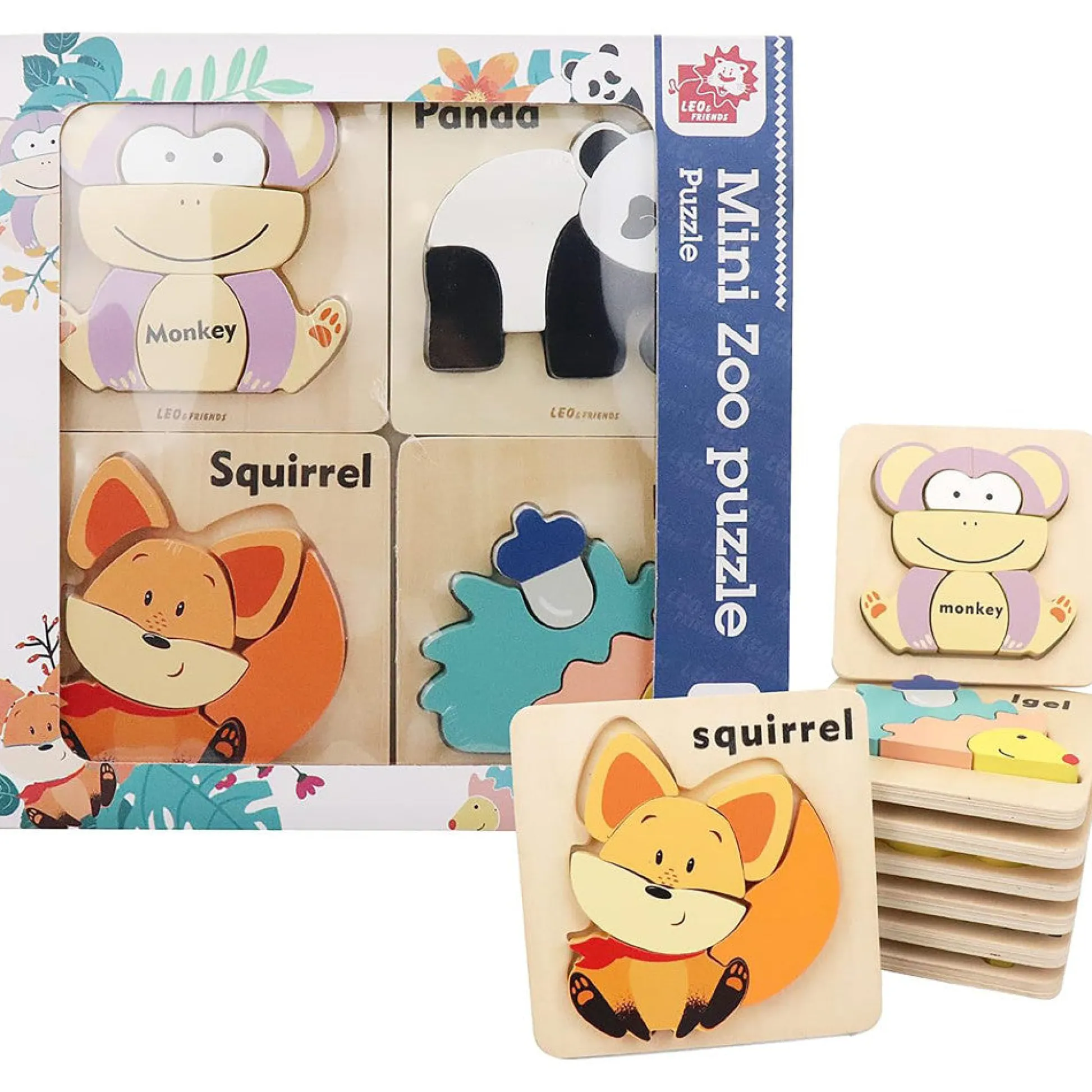 Flat River Group LEO & FRIENDS Mini Zoo 25pc Wooden Puzzle Set* Puzzles