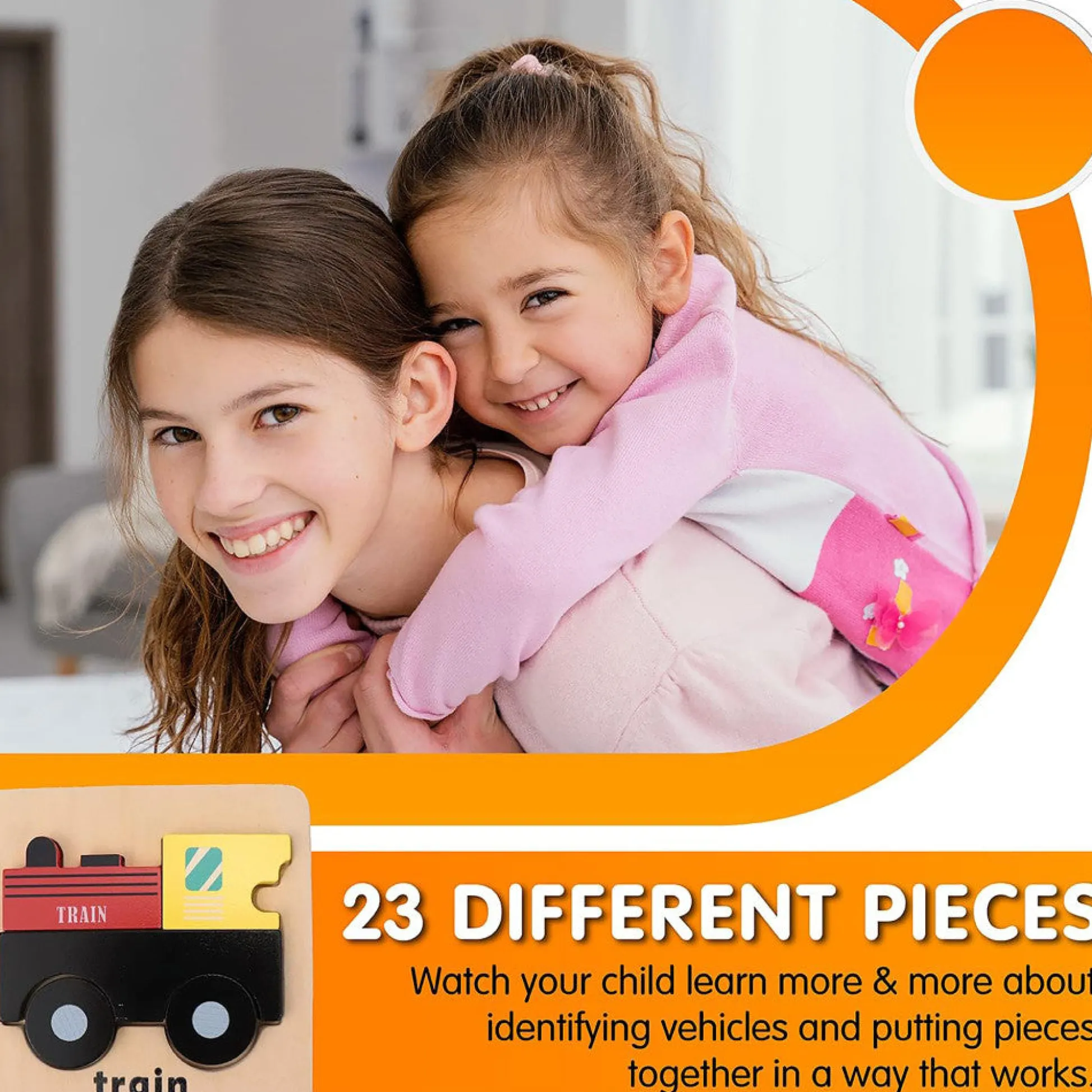 Flat River Group LEO & FRIENDS Transportation-Themed Wooden Puzzle Set – 23 pc* Puzzles