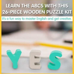 Flat River Group LEO & FRIENDS Wooden Chunky Alphabet Puzzle - 27 Piece Set* Preschool Education Toys & Activities|Puzzles