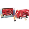Flat River Group LEO & FRIENDS Wooden Fire Truck Adventure Playset - 3 Pieces* Preschool Education Toys & Activities|Preschool Vehicles