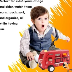 Flat River Group LEO & FRIENDS Wooden Fire Truck Adventure Playset - 3 Pieces* Preschool Education Toys & Activities|Preschool Vehicles