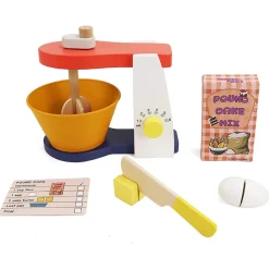 Flat River Group LEO & FRIENDS Wooden Mixer Set - 9pc Make-A-Cake Kit* Kitchens & Play Food|Dress Up