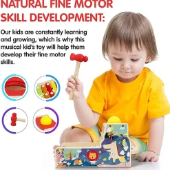 Flat River Group LEO & FRIENDS Wooden Musical Pound & Tap Bench with Xylophone* Preschool Education Toys & Activities