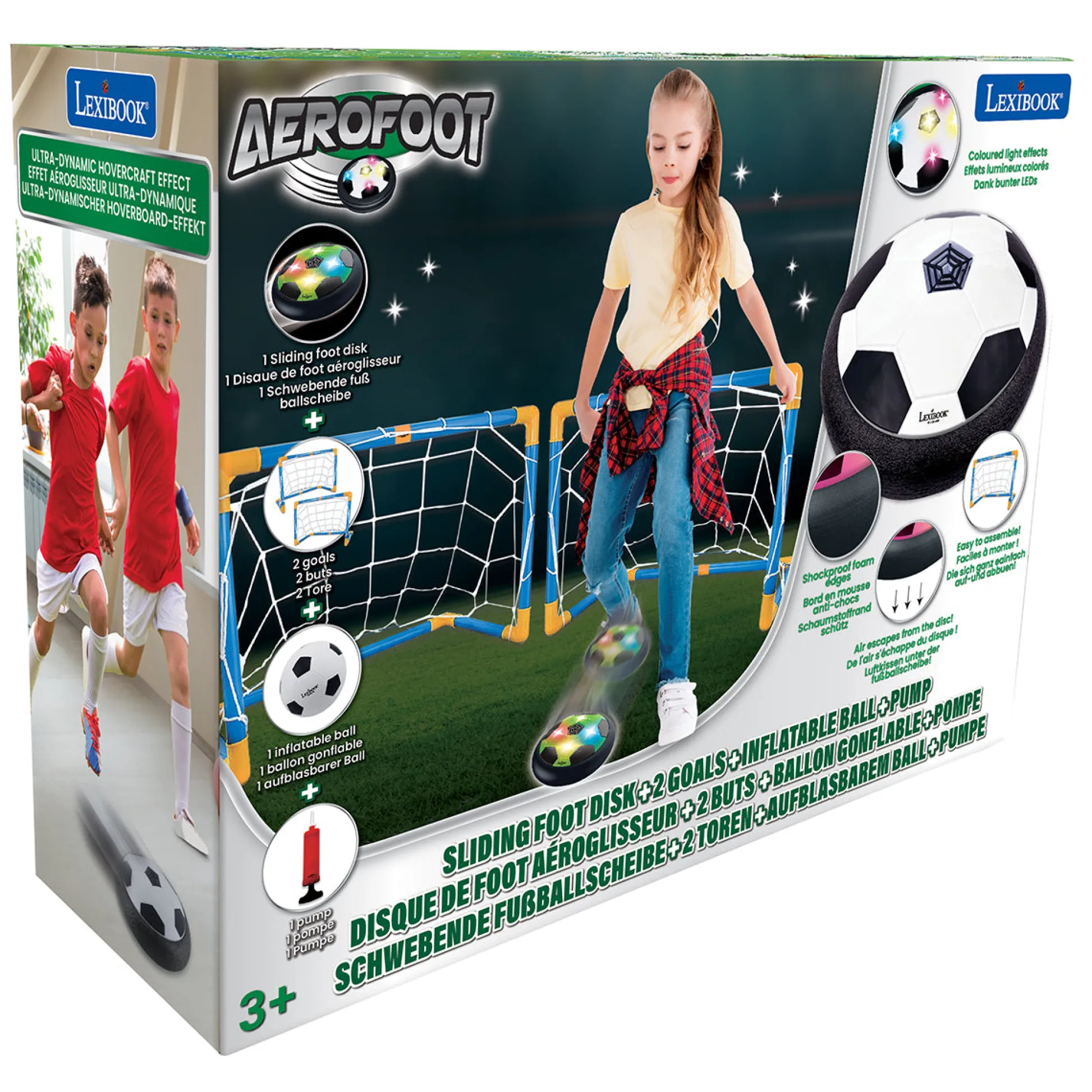 Lexibook AeroFoot Rechargeable Hover Soccer Game with LED Lights* Toy Sports