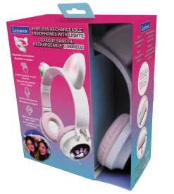Lexibook Bluetooth Cat Ear Headphones with LED Lights - Pink* Electronics