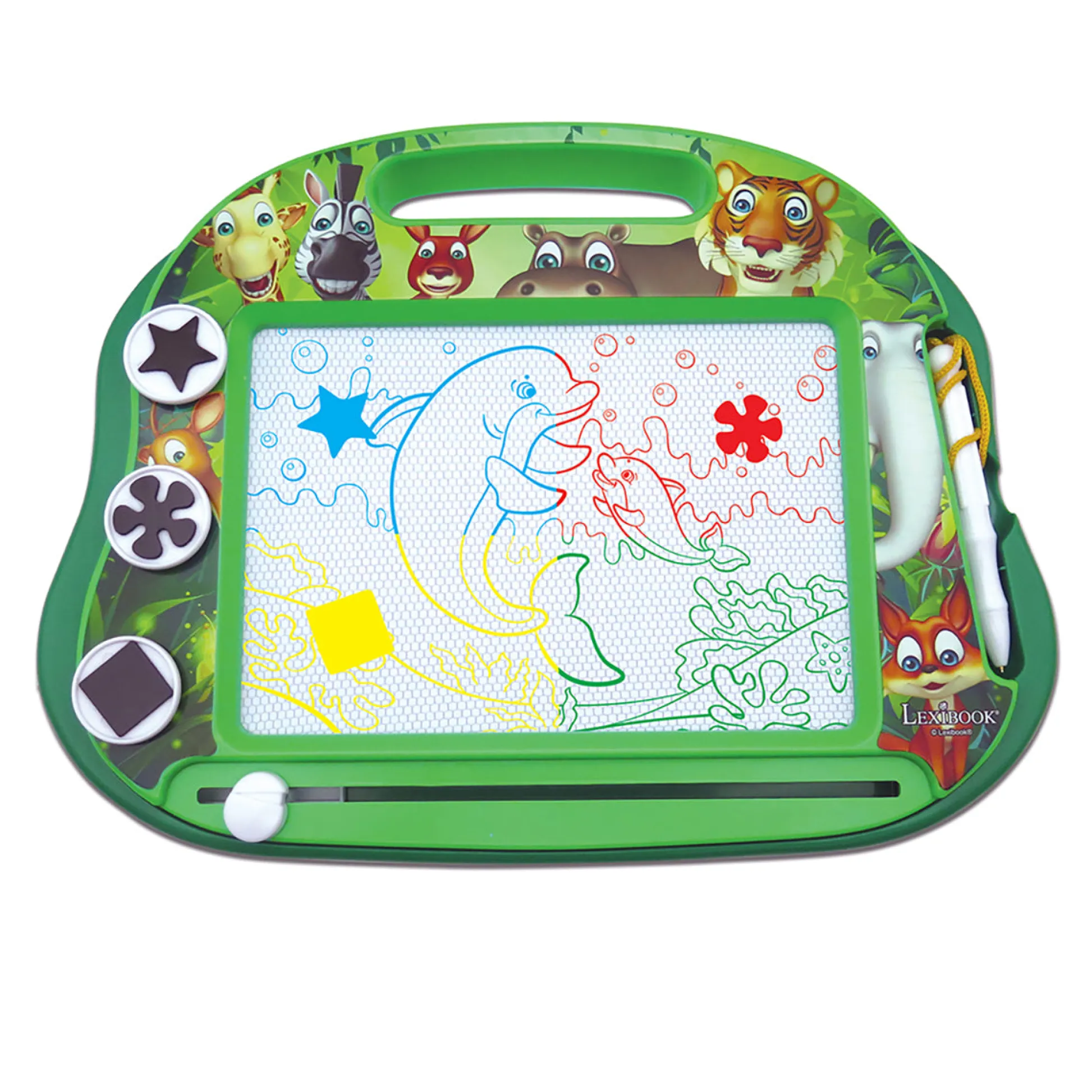 Lexibook Jungle Safari Magnetic Multicolor Drawing Board - Animal Themed* Drawing, Color & Painting