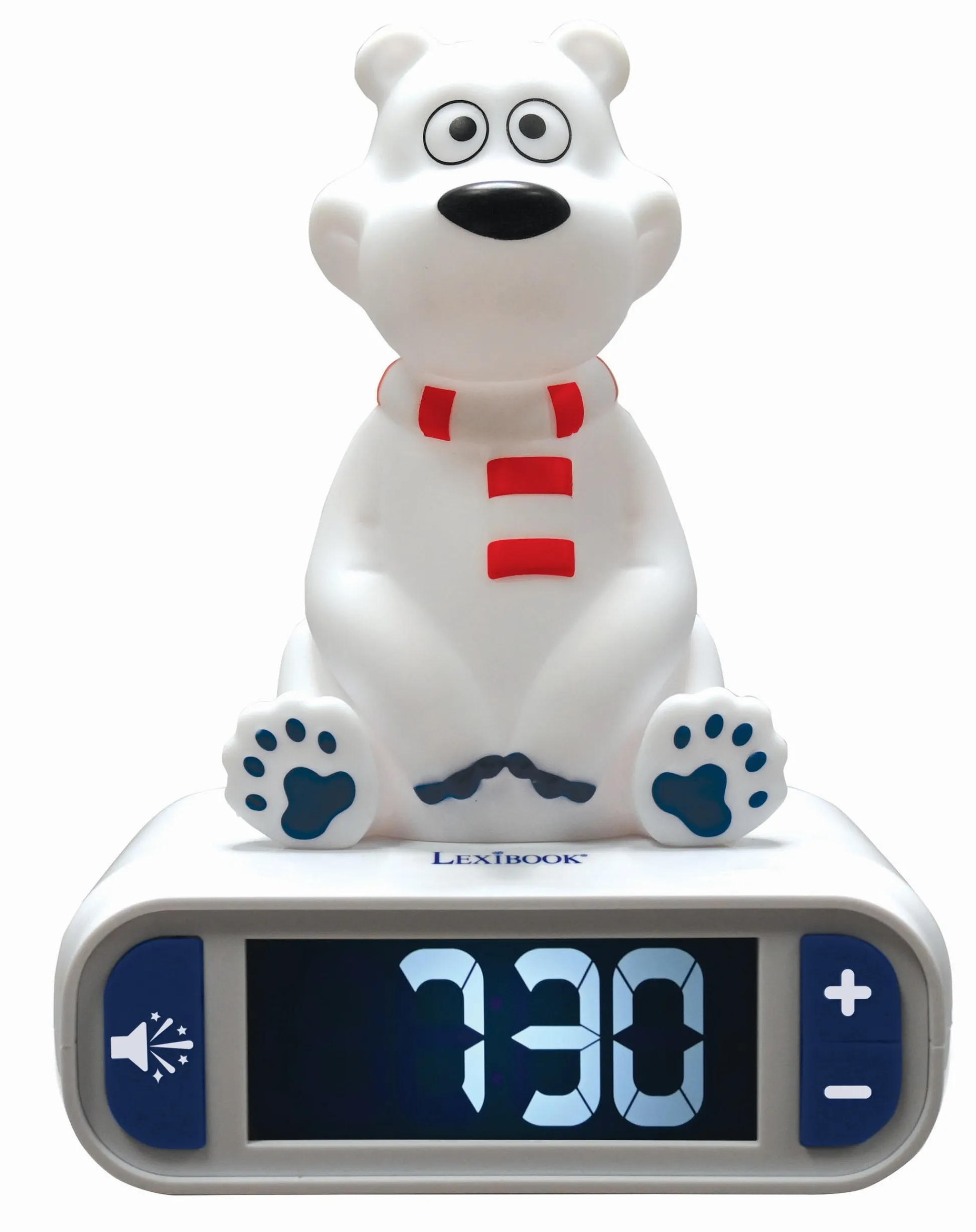 Lexibook Polar Bear Digital Alarm Clock with 3D Night Light - White* Electronics