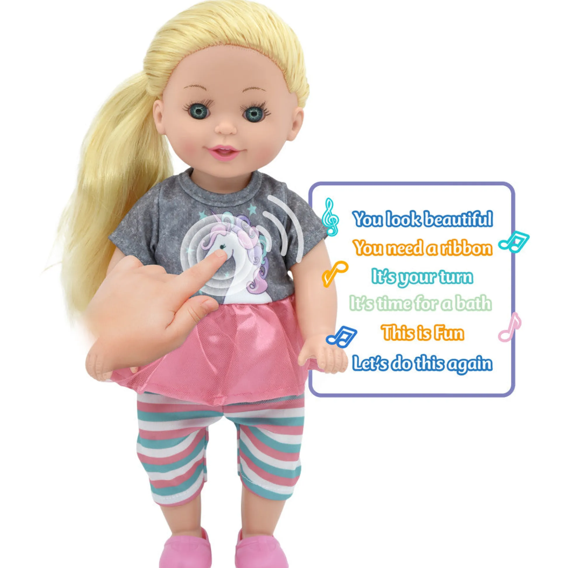Flat River Group Lil Tots 14" Unicorn-Themed Talking Pet Grooming Playset with Doll - Pink/Grey/Green* Stuffed Animals & Plush Toys